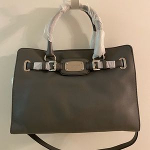 NWT Michael Kors Hamilton heather grey LG handbag